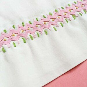 Preppy Vintage Pillowcase with Ric Rac